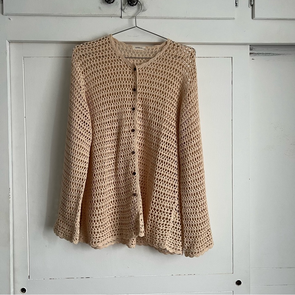 Spell & The Gypsy Salina Crotchet Cardigan - Natural